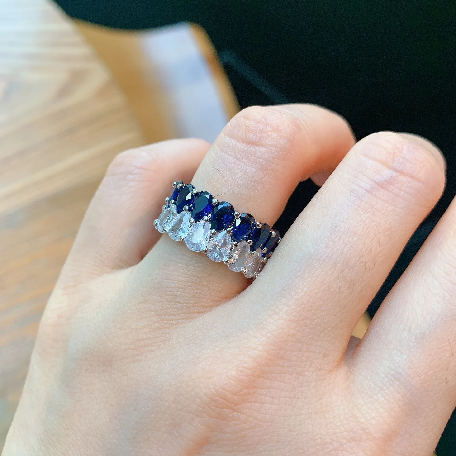 QTT вечность обещание кольцо с кристаллом AAA Cz обручальное свадебное кольца для