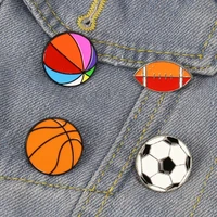 4 styles football basketball volleyball brooch exquisite cardigan clip suit shirt coat clothing decorating pin jewelry gift