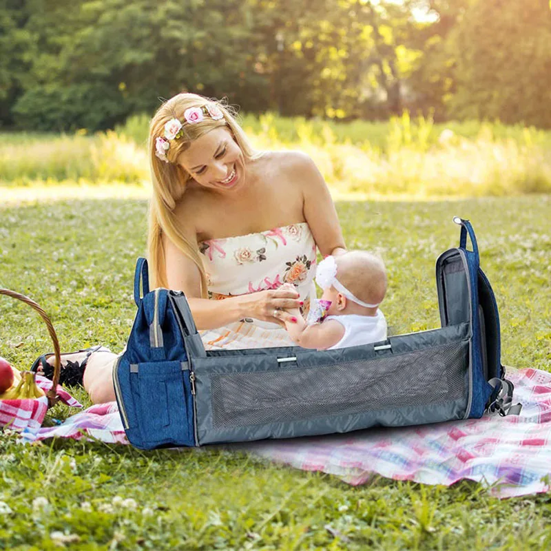 

1 шт., сумка для мам, портативная кроватка, складная сумка для кроватки, рюкзак для путешествий для новорожденных в помещении, дышащая корзин...