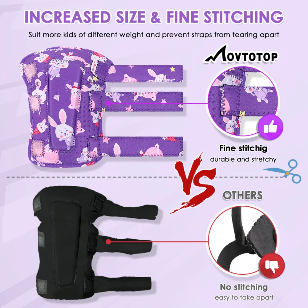 

MOVTOTOP Protective Gear Set Kids Sports Gears Knee Pads Elbow Protective Pads for Riding Cycling Skateboarding Size S/M