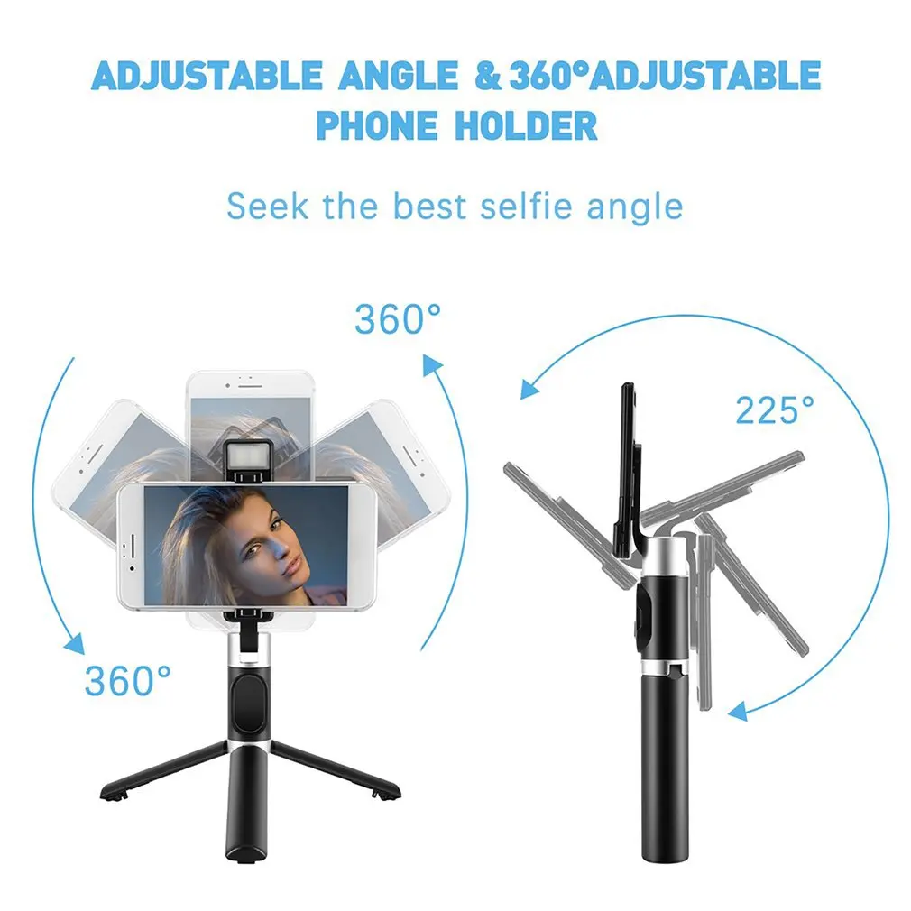 

Wireless Selfie Stick Foldable Mini Tripod Usb Charging With Remote Control For Iphone Ios Android For Live Broadcast