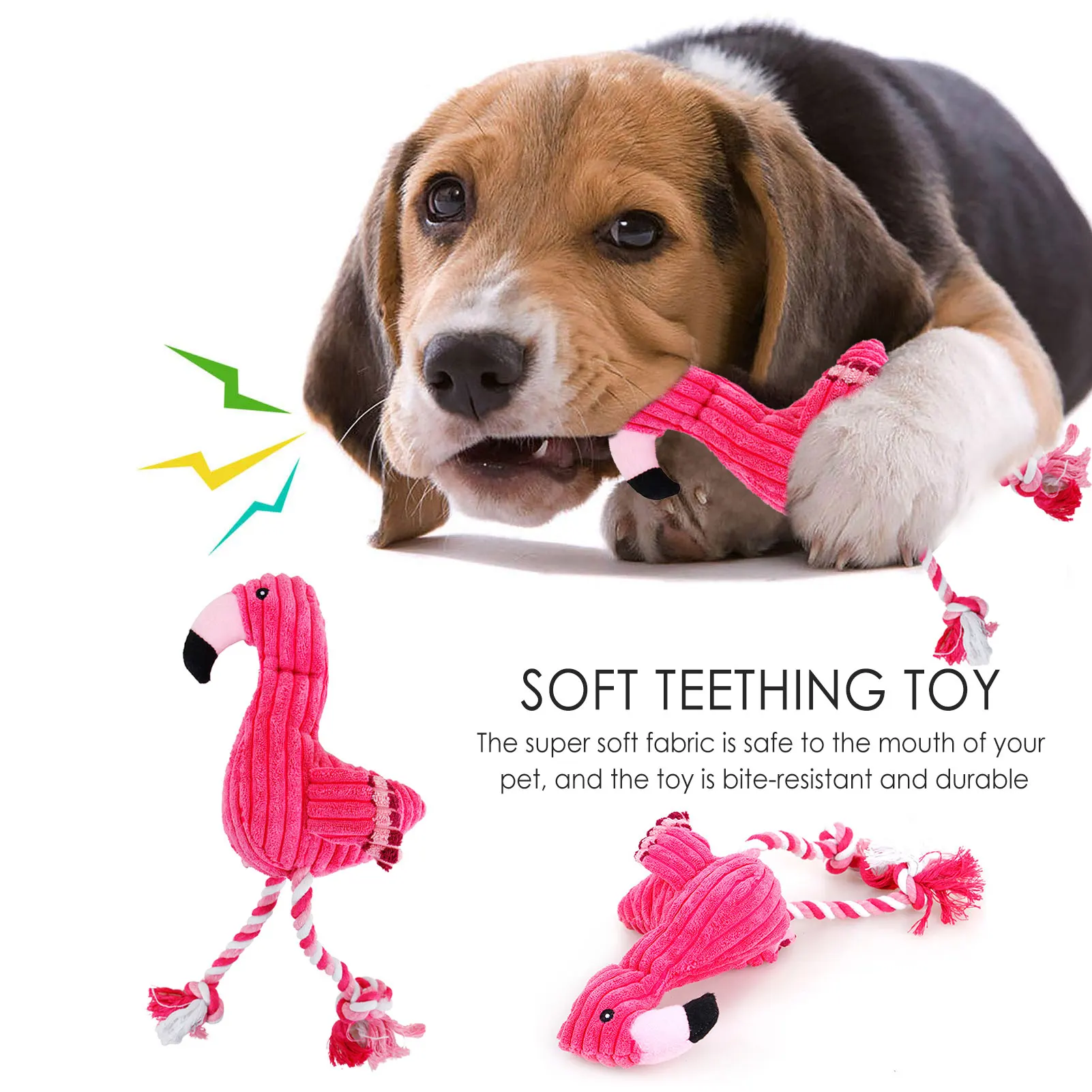 

Pet Chew Toy Dog Cat Teething Squeaker Toy Plush Animal Soft Toys Bite Resistant Grinder Vocal Pet Toy Teeth Cleaning Toy Dog