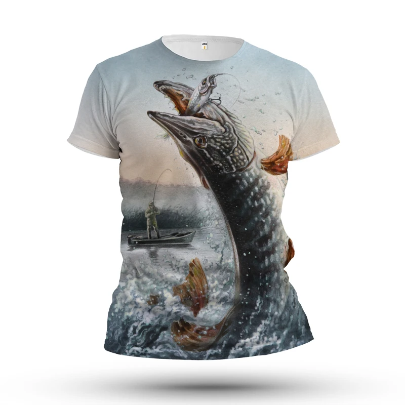 

Summer New Carp 3d Printing Fashion Personality Trend Oversized Men's T-shirt Short-sleeved Street Outdoor Daily Clothing 6XL