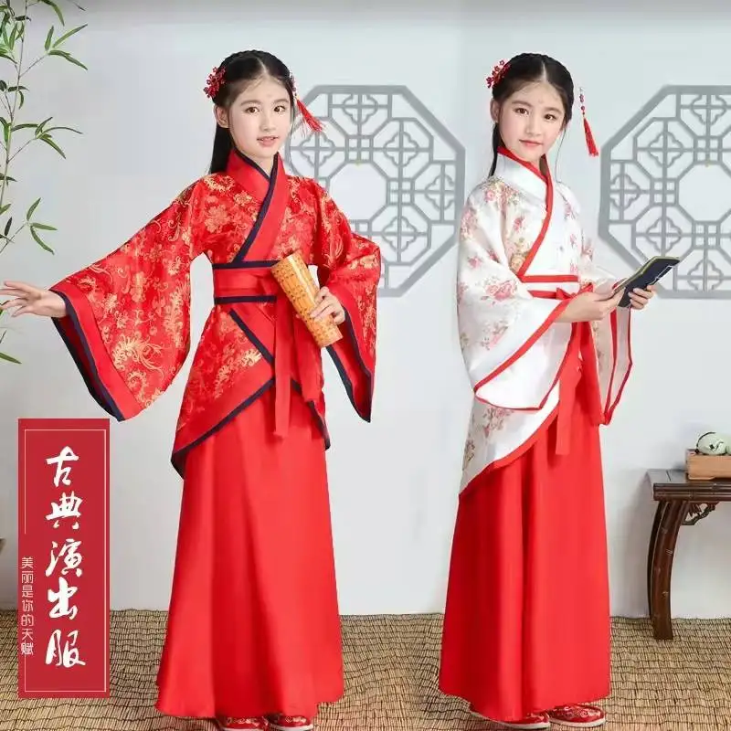 Традиционные китайские танцевальные костюмы для девочек с изображением