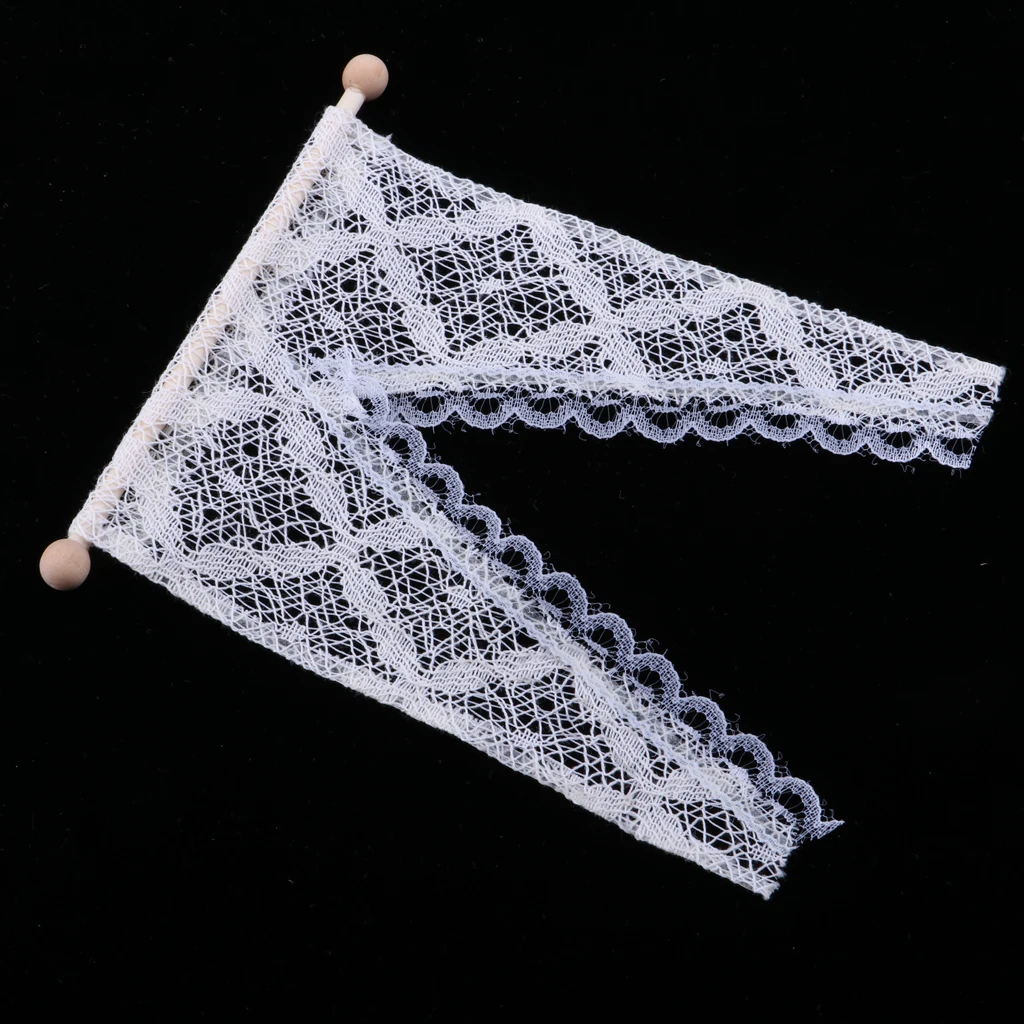 

New Style And Beautifully Kids Toy Miniature Lace Curtain with Wooden Rod for