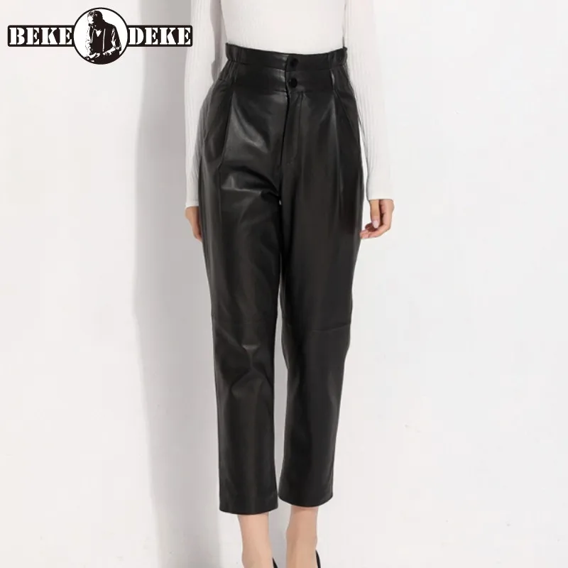 Брюки женские демисезонные из натуральной кожи