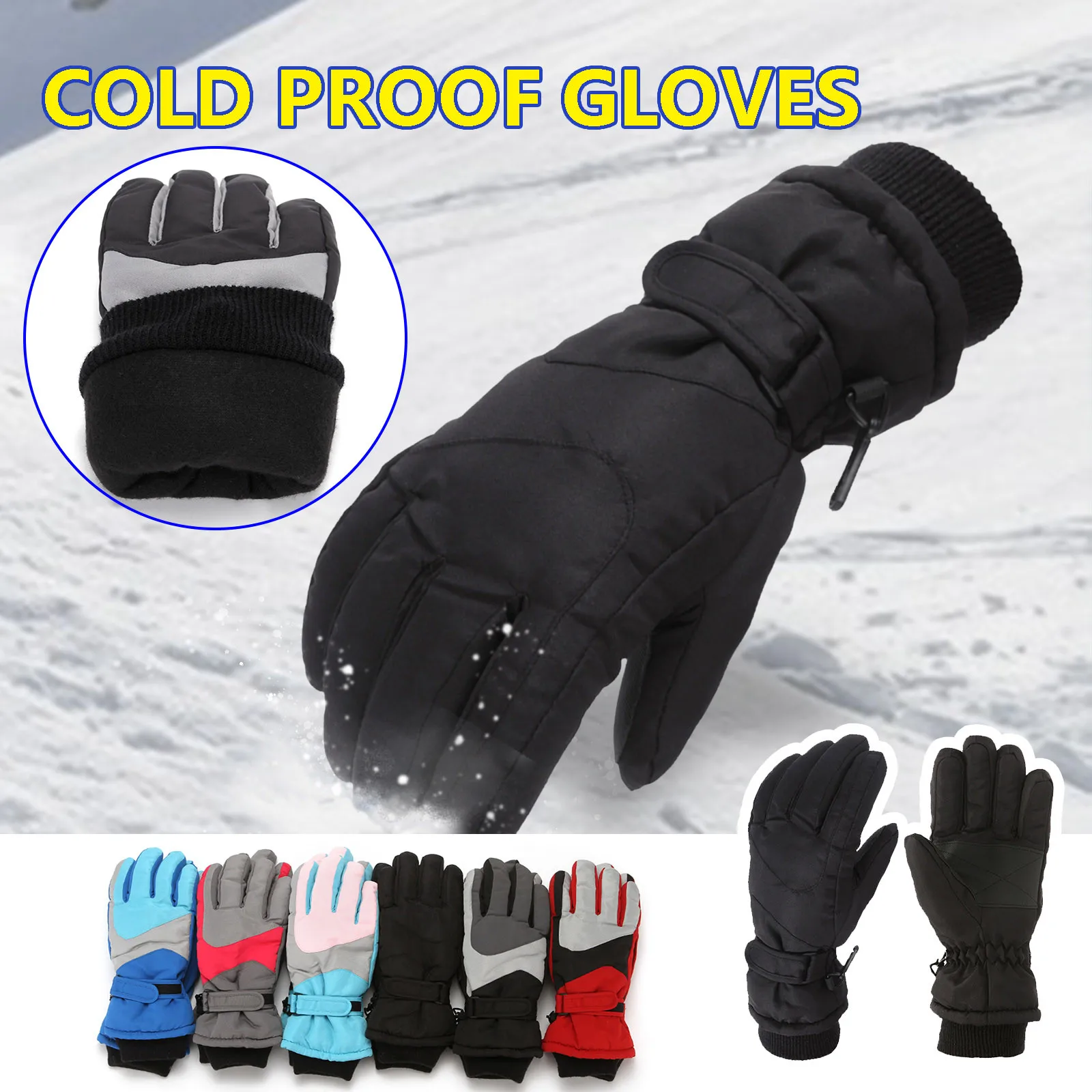 

Fashion Kids Boys Girls Autumn And Winter Windproof Snow Mittens Outdoor Sports Skiing Riding Non-Slip Gloves Handschoenen Kind