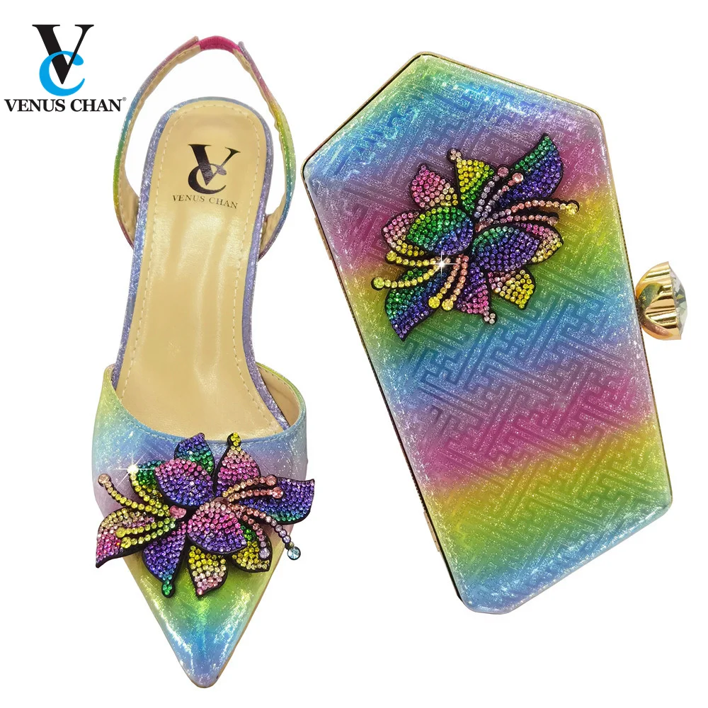 

The Mutil Color New Arrivals Style Italian Shoes And Bag Set African High Heels Shoe And Matching Bag Set For Party Dress