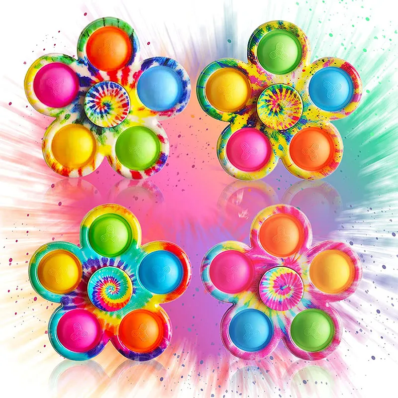 Rainbow Bubble Pop Fidget Spinner Toys Children's Sensory Autisim Antistress Stress Relief Squishy Toy Kids | Игрушки и хобби