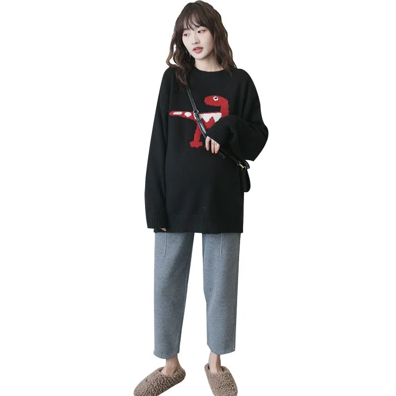 

Autumn And Winter Maternity Clothes Korean-style O Neck Crew Neck Cartoon Sweater Loose And Plus-sizes by Age Sweater Versatile