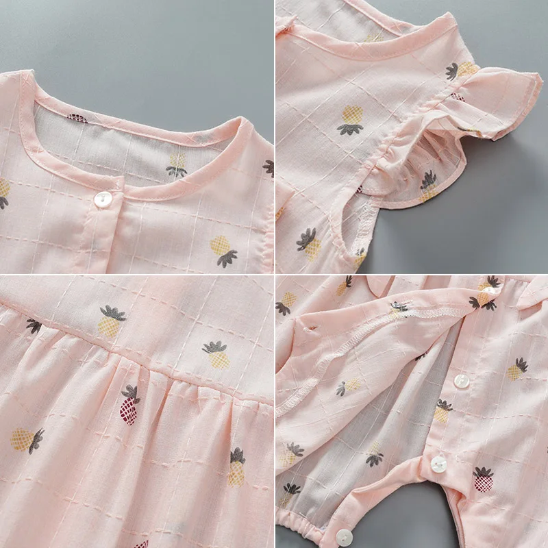 2020 летние детские комбинезоны одежда для маленьких девочек 100% хлопок Одежда