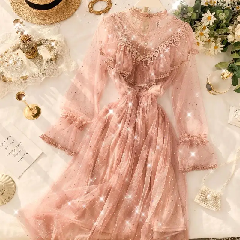 2019 Новое модное женское Плиссированное украшенный блестками и бисером Сетчатое