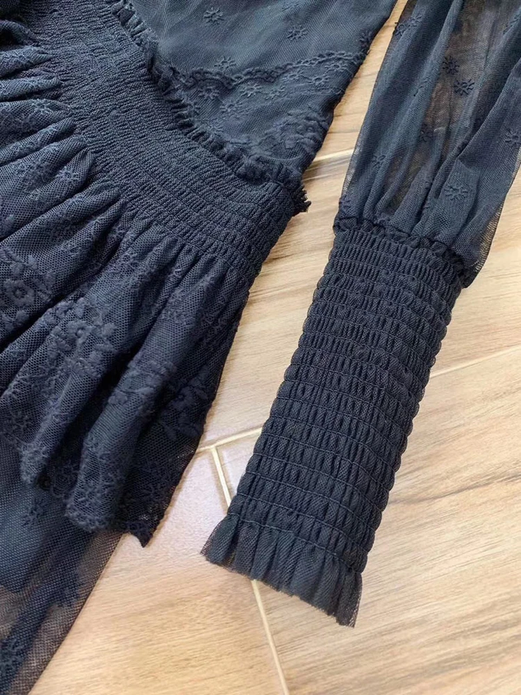 Ziwwshaoyu Подиум Boho Woemn's Mesh Мини платья изысканная вышивка необычное платье для вечеринки