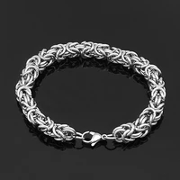 men bracelet stainless steel handmade byzantine chain bracelet for womens charm bangle jewelry gifts