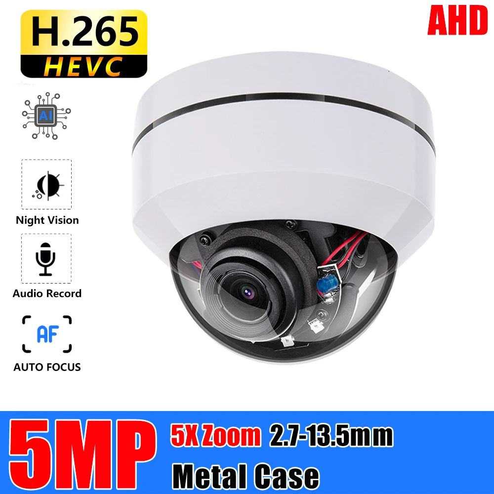 

Аналоговая мини-камера высокого разрешения AHD, купольная инфракрасная наружная камера высокого разрешения 2 МП 5 МП Full HD 1080P 5 Мп AHDH 5X с автофо...