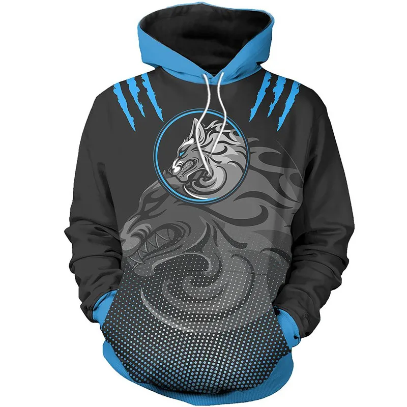 

Fashion wolf 3D men's and women's full Print Shirt Hoodie zipper shirt casual shirt