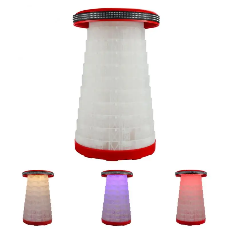 

Складной телескопический стул, регулируемое по высоте пластиковое сиденье со светодиодом, складной стул для кемпинга, рыбалки, офиса