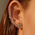 Серьги-клипсы женские, с фианитами, без отверстия