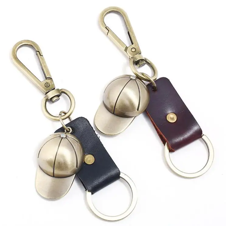 Кожаный брелок для ключей мужчин и женщин модный винтажный держатель сумки