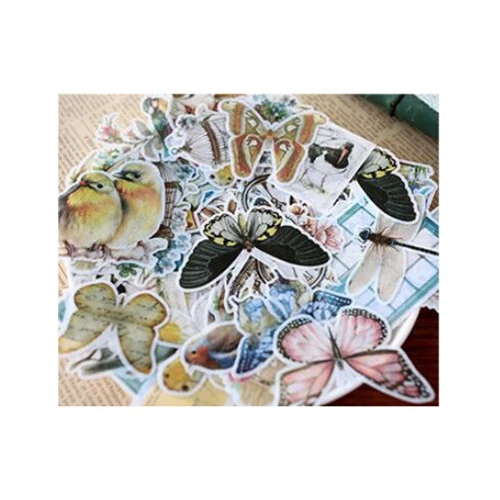 60 шт./упак. Винтаж цветок Стикеры s Скрапбукинг Kawaii DIY декоративная ручка этикетка милый Стикеры журнал Стикеры s Kawaii расходные материалы - Цвет: Butterfly Story