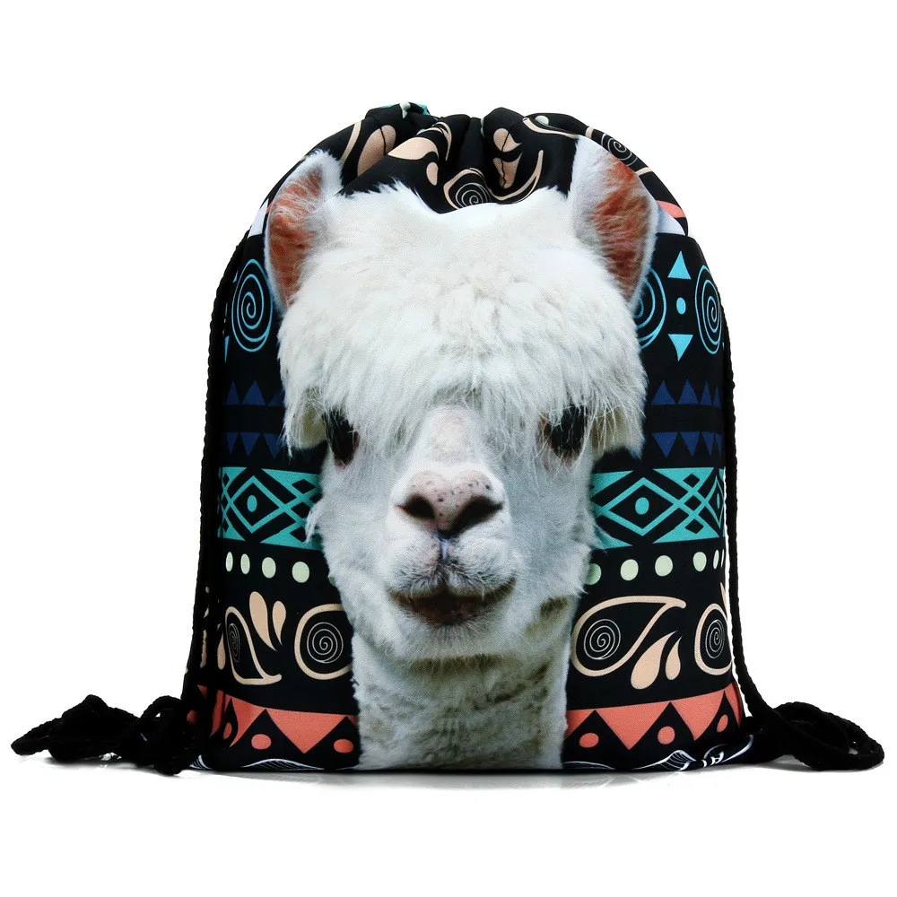 Новый Модный женский рюкзак с 3D принтом для путешествий мягкий Llama Aztec сумка на