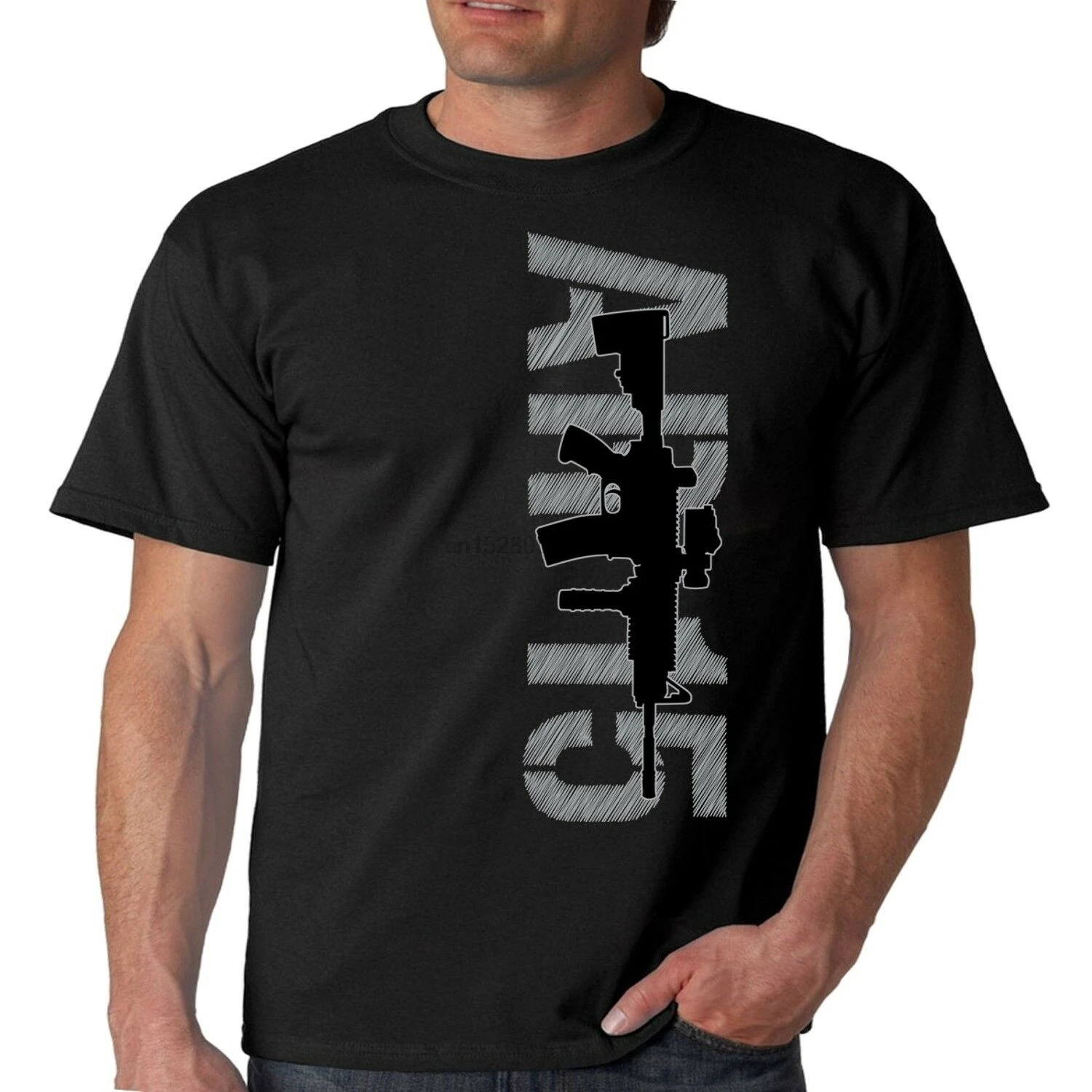 

Gun Control T-Shirt AR-15 Rifle 2nd Amendment Mens Tee