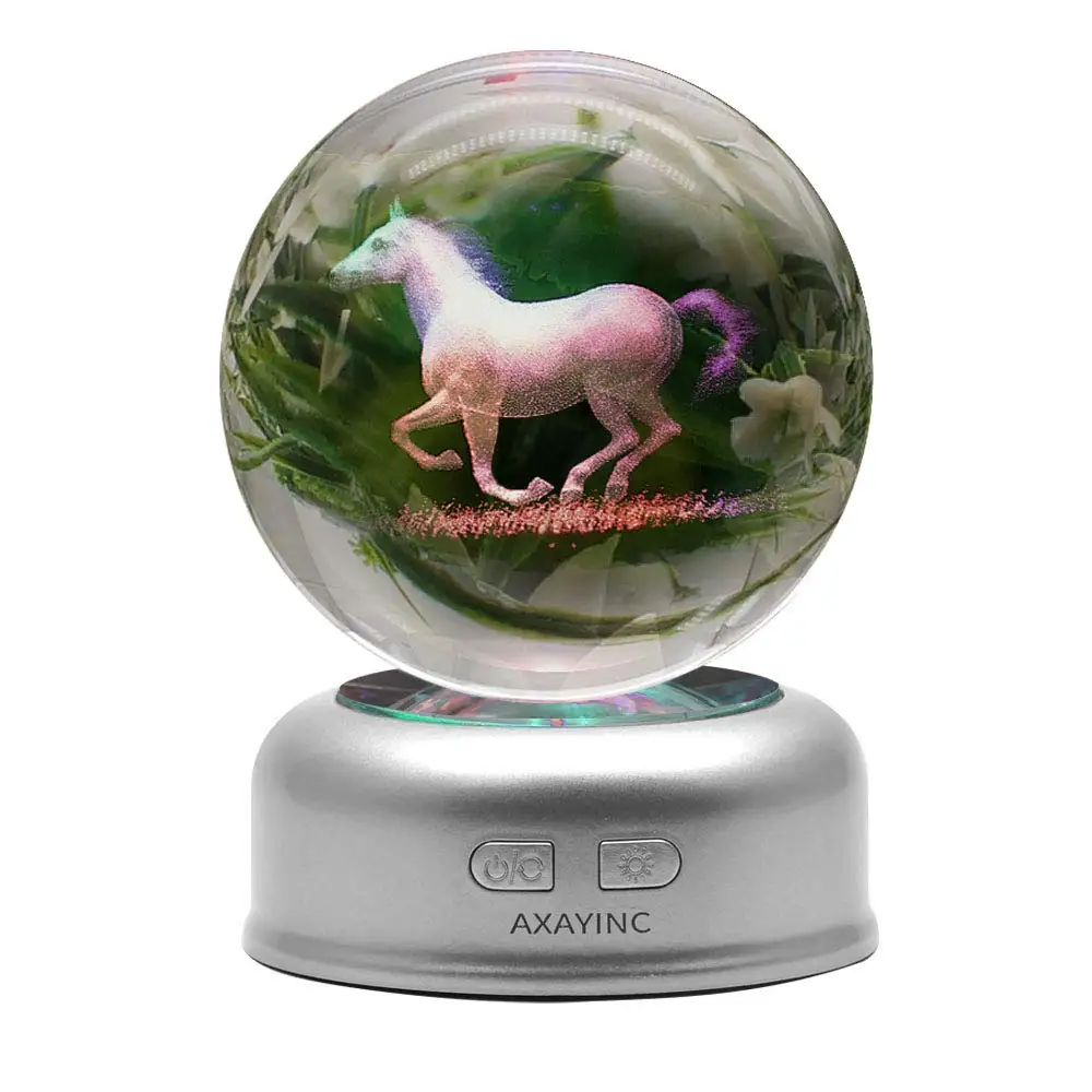 

3D Crystal Ball Night Light with Stand 7 Colors Change for Kids Baby Bedroom Decor Birthday Gift(Dolphin)