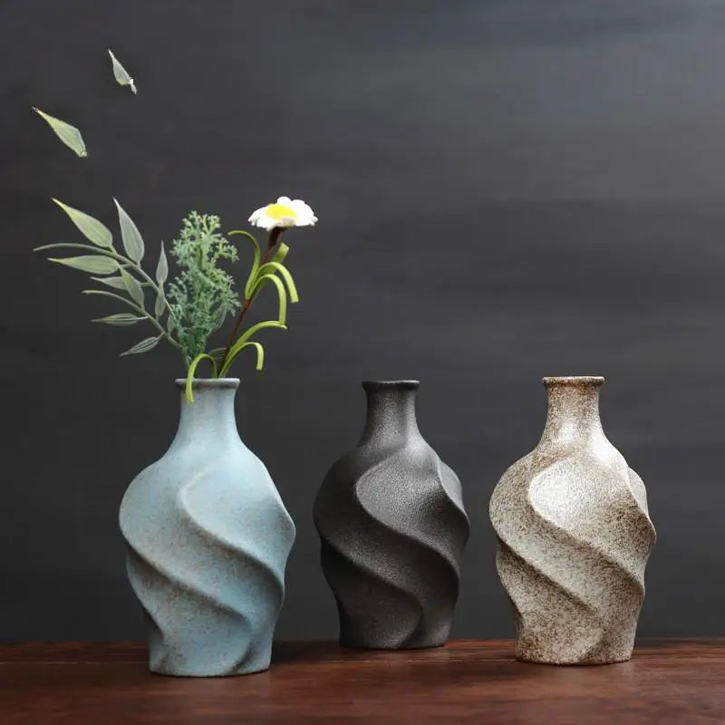 

Japanese stoneware ceramic vase insert mini flowers Handmade Art Zen Vase Ceramic Ornaments Living Room Model Home Decoration