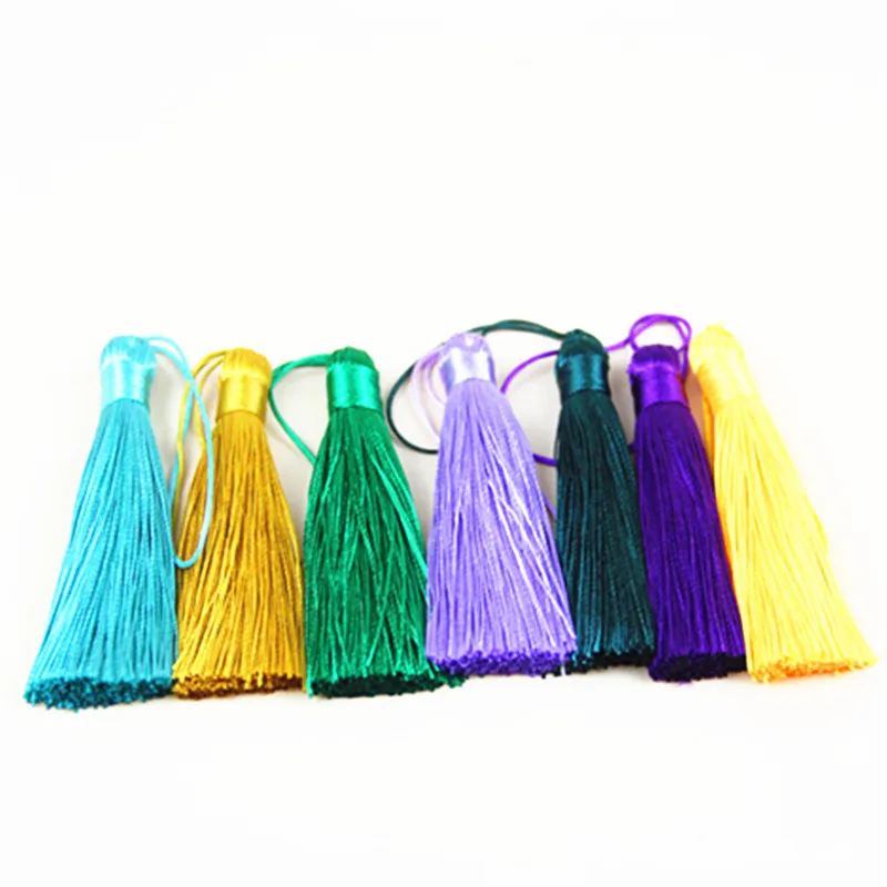 

10pcs Tassel Brush Pendant Accessories for DIY Earrings Jewelry Making 8cm Silk Satin Tassel Handmade Crafts Findings Supplier