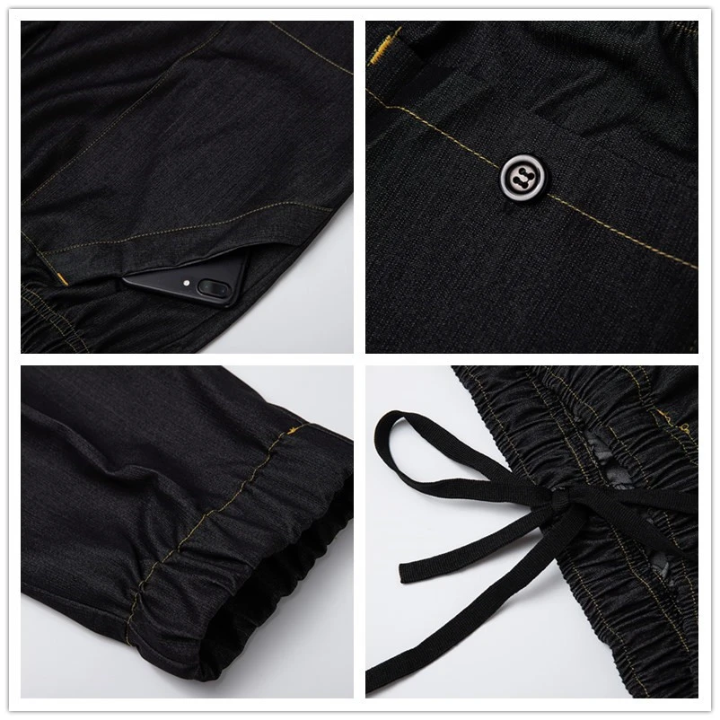 Штаны шеф повара из эластичной джинсовой ткани рабочая одежда брюки для