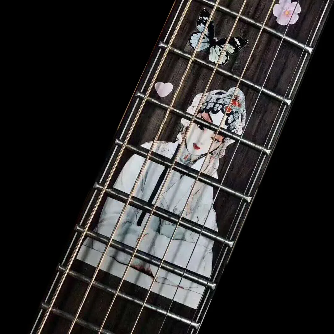 gitarre griffbrett griffbrett inlay dünne aufkleber pvc decals dekoration für elektrische akustische bass guitarra zubehör free global