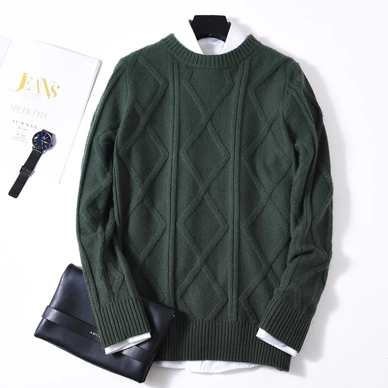2019 высококачественные свитера из 100% кашемира и шерсти вязаные мужские джемперы