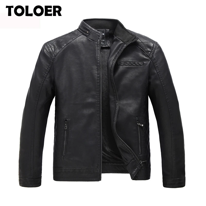 Мужская Утепленная куртка на молнии повседневная мотоциклетная из