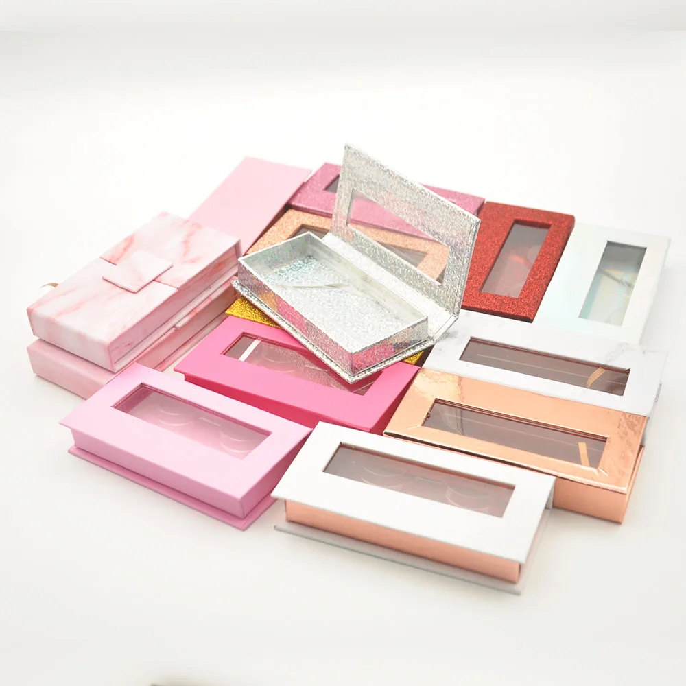 100/pack wholesale eyelash packaging box lash boxes custom logo faux cils mink false lashes strip case empty lots bulk | Красота и