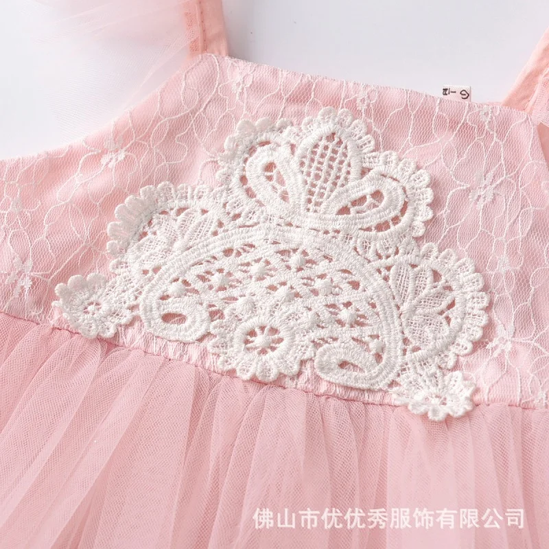 Платье принцессы для маленьких девочек Сетчатое кружевное элегантное