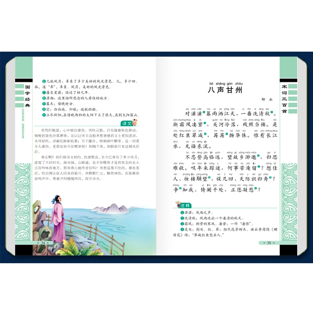 

Three hundred 300 Song Ci Poems for kids baby children books with pin yin and colorful pictures book