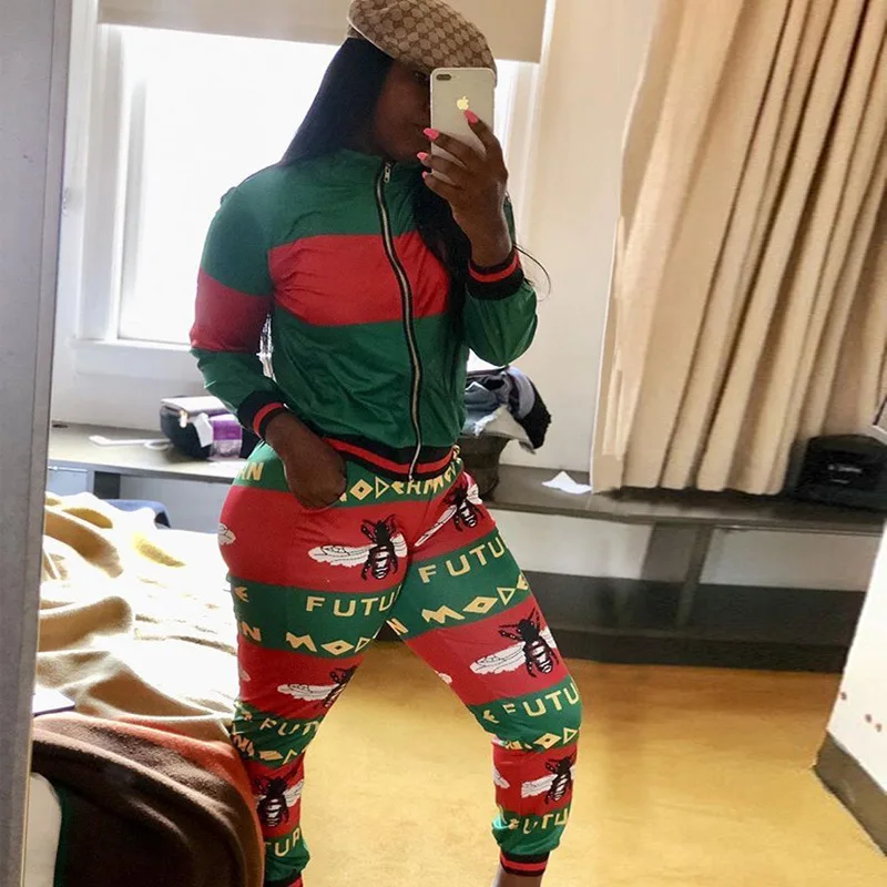 Осенняя мода контраст Цвет на каждый день 2 предмета спортивный костюм для женщин