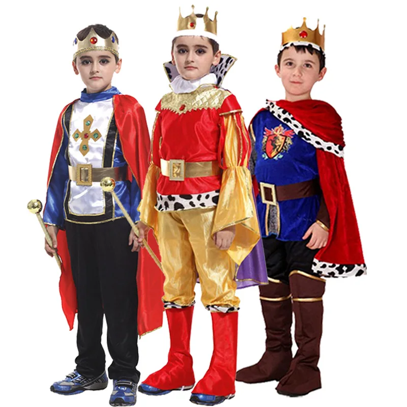 هالوين الأطفال تأثيري حلي الأولاد ملابس علاء الدين الملك الأمير ولي العهد عباءة حزام معصمه