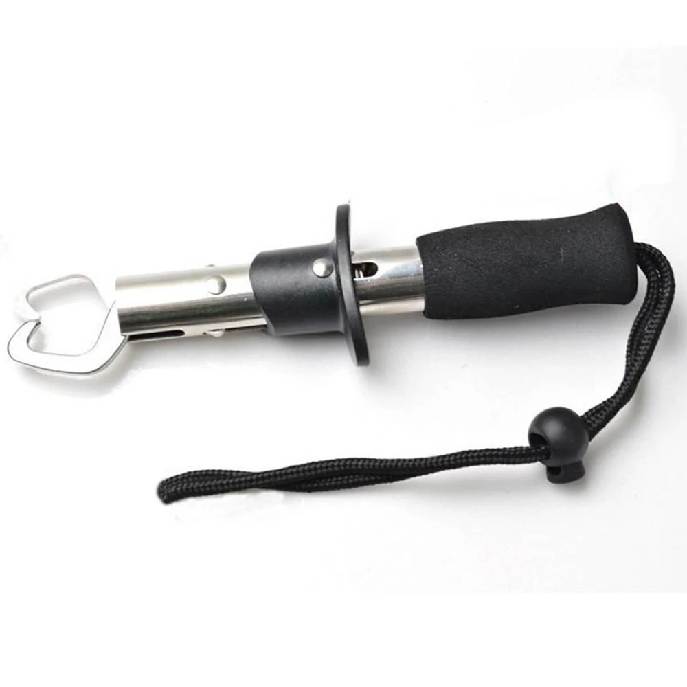 

Portable Fish Lip Grabber Gripper Set Grip Holder Tool Stainless Steel Fishing Grip Set with Wrist Strap and Black Clamp