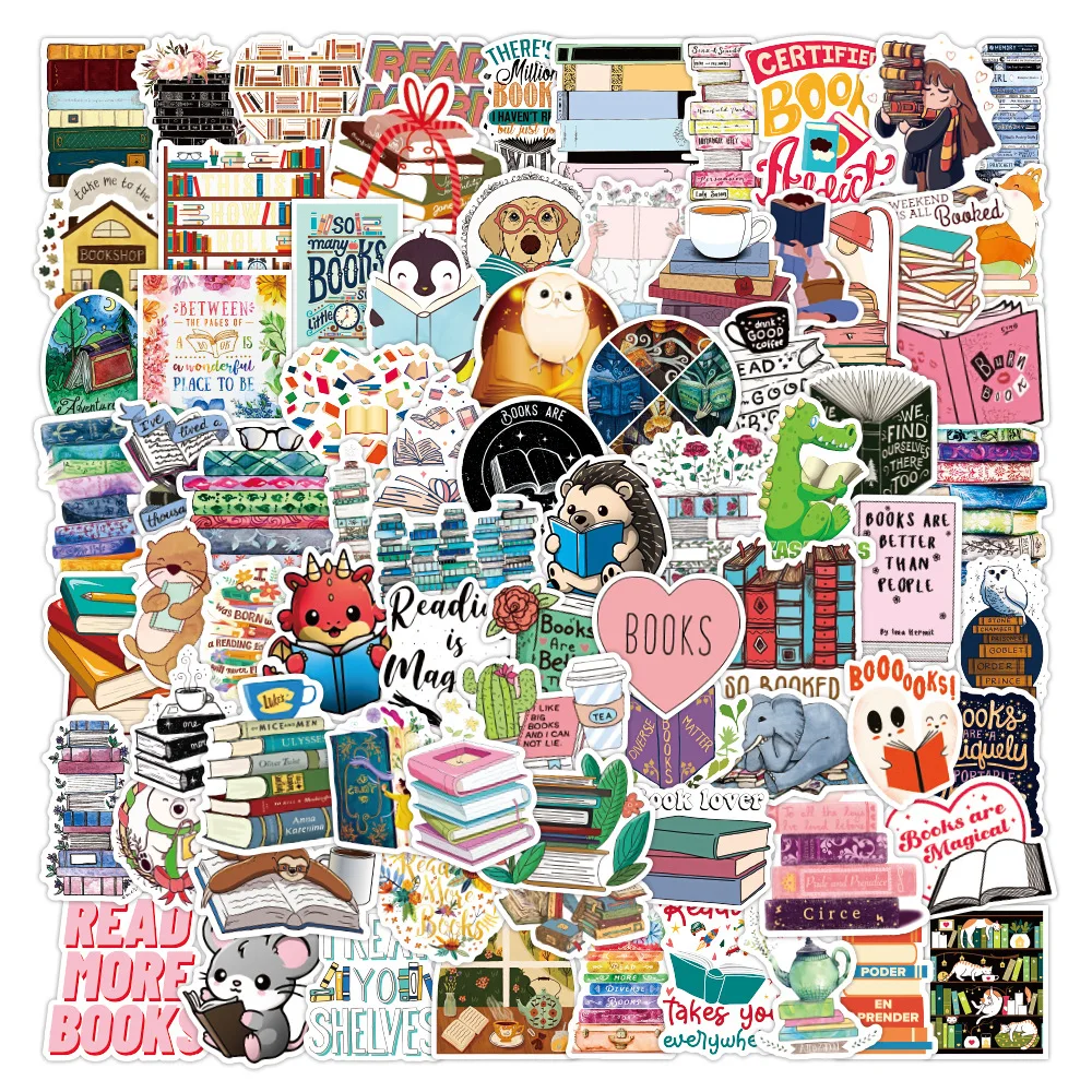 

10/30/50PCS Reading and Reading Graffiti Stickers, Notebooks, Skateboards, Water Cups, Suitcases, Waterproof Stickers Wholesale