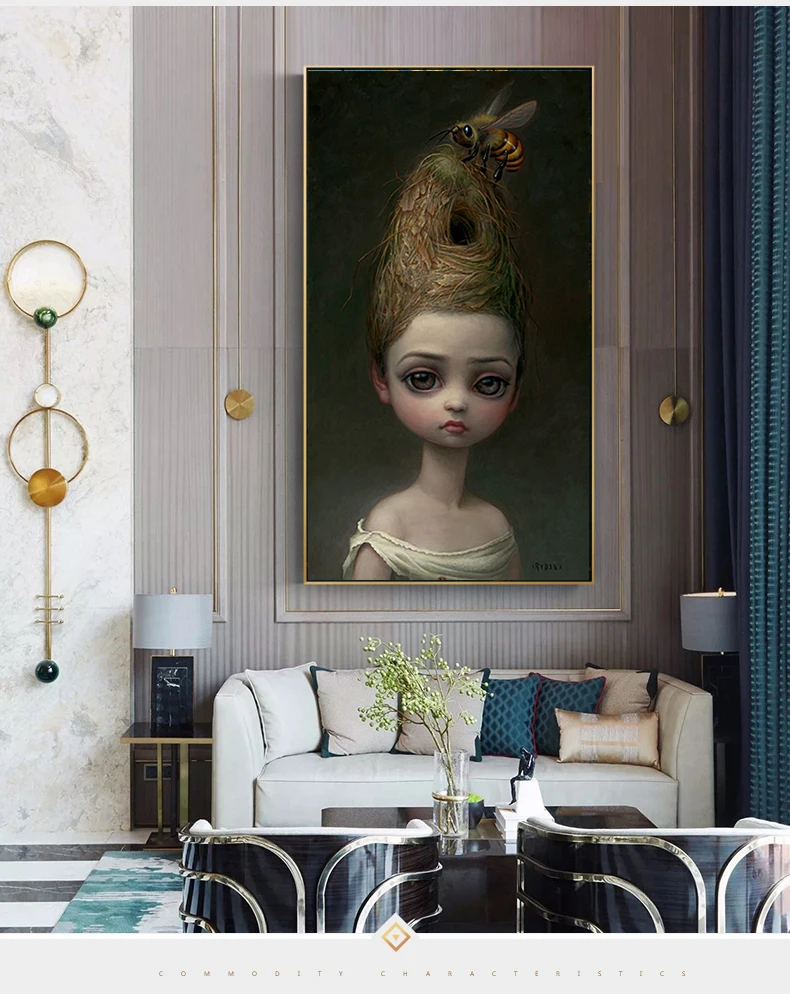 Картина на холсте странный темный мир королева пчела без рамки | Дом и сад