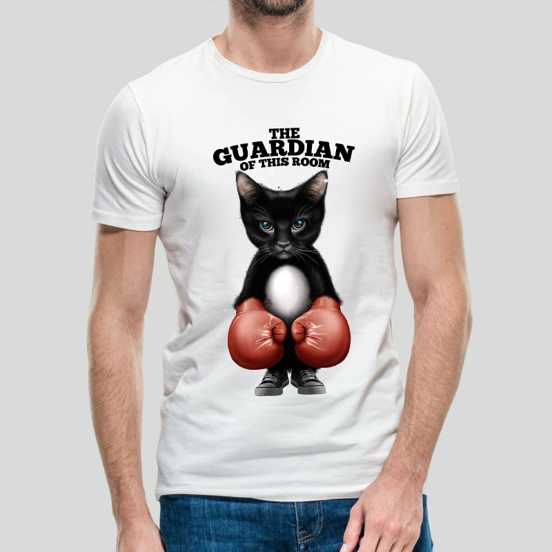 

Boxing Cats Cute Tee Shirts Men Harajuku Loose T-Shirt Summer Hot Sale Cotton T Shirts Brand Fashion Short Sleeve Top Mens