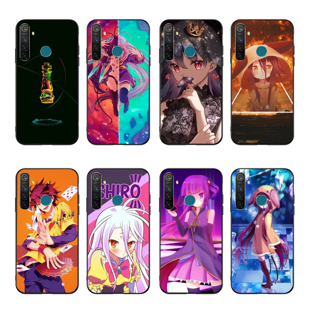 

NBDRUICAI Anime Game NO life Cover Black Soft Shell Phone Case For OPPO Realme 5 3 2 Pro F7 F9 F11 F3 RENO Cover