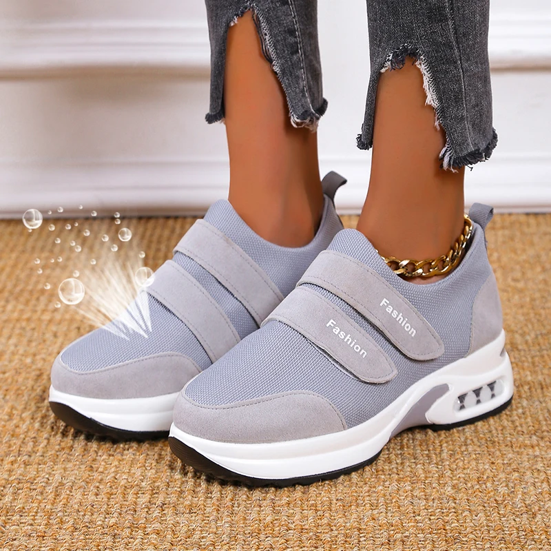 

Кроссовки Rimocy женские с воздушной подушкой, дышащие сетчатые, на толстой платформе, Спортивная Уличная обувь, большие размеры, осень