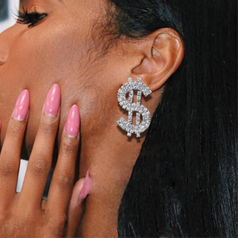 Роскошные серьги Exknl с надписью Стразы для женщин свадебные блестящие