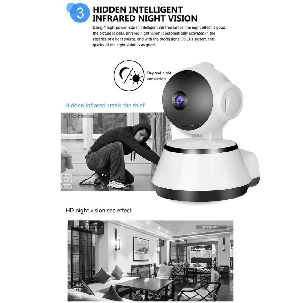 

V380 HD 1080P 720P Mini IP Camera Wifi Wireless Security Surveillance Camera Night Vision IR Baby Monitor Motion Detection Alarm