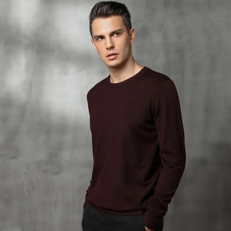 Новинка 2019 мужской свитер зимние вязаные свитера с круглым вырезом мужские