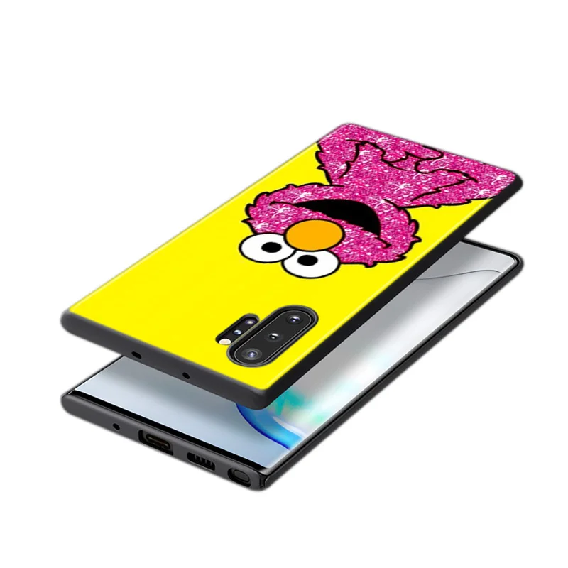 

Cute Sesame Street Cookie Elmo For Samsung Galaxy Note 20 10 9 8 S21 S10 S10E S9 S8 S7 Ultra Lite Plus Pro 5G Black Phone Case