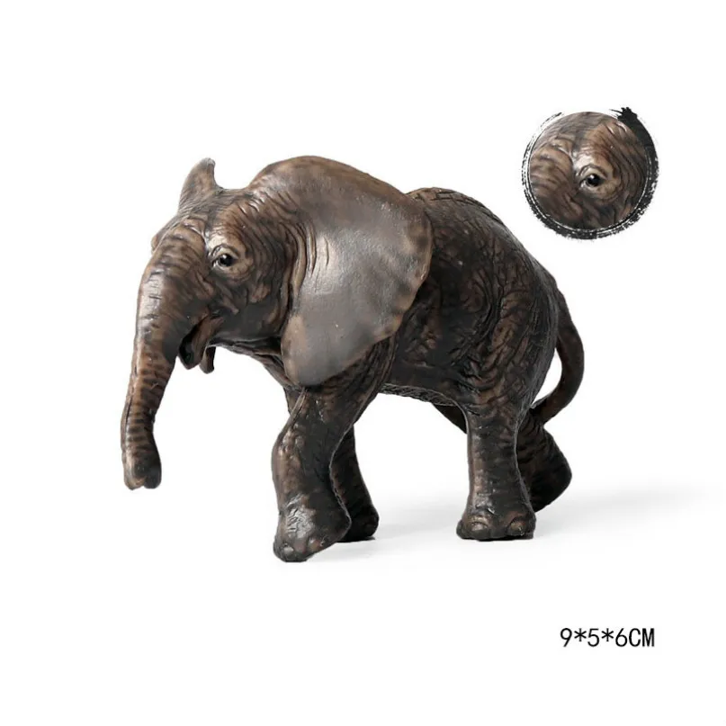 elephant A Милый куб модель моделирование зоопарк дикая природа фигура прекрасная образовательная детская панда Лев Зебра слон животное игрушка для детей Декор подарок - Цвет: elephant A