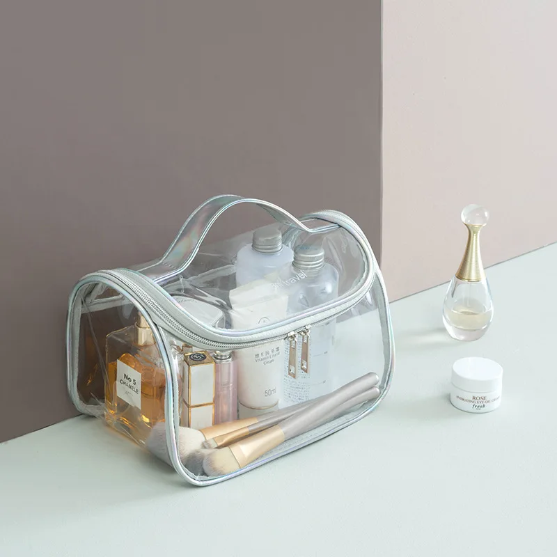 

Fashion Transparent clear Travel Makeup Bag Women Handbag Zipper Wash Organizer Storage Beauty Make Up Waterproof Cosmetic Case